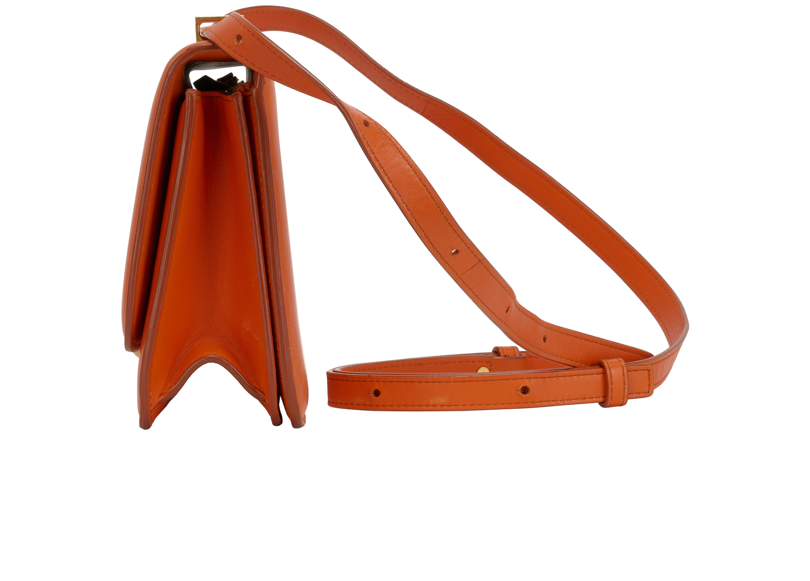 Small Classic Ronde Shoulder Bag, &pound;350, Handbags, Orange, Leather, Bottom view